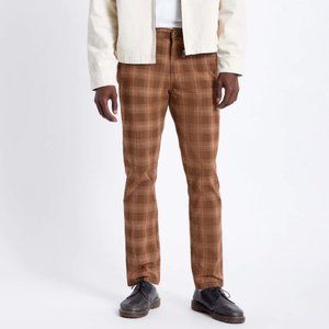 Brixton Choice Chino Washed Brown Plaid Pants